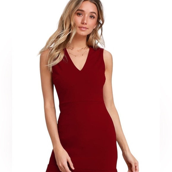 Lulus Tulip Hem Mini Dress M Valentines Day Flapper Wedding Guest Office Classic - Picture 5 of 12